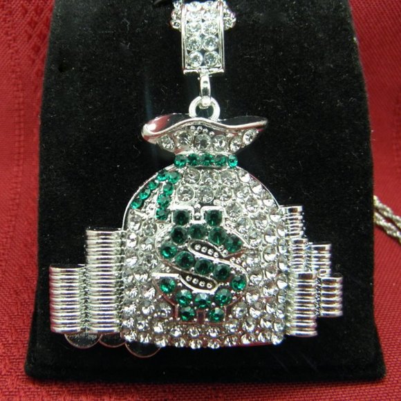 " HOST PICK "Cubic Zircon Money Bag Iced Out Pendant - Picture 6 of 13